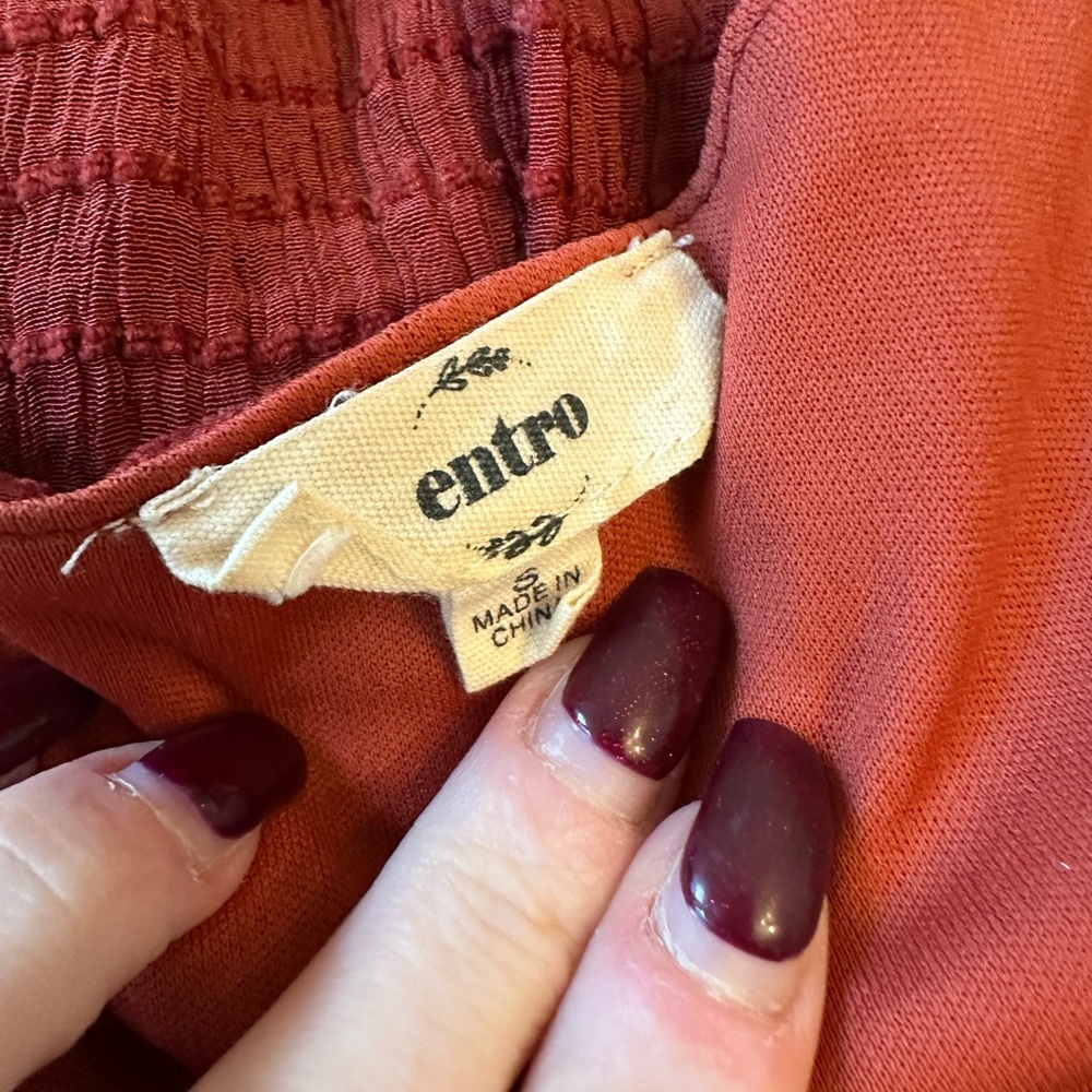 Entro Rust Red Mini Ruffle Dress - Picture 10 of 11